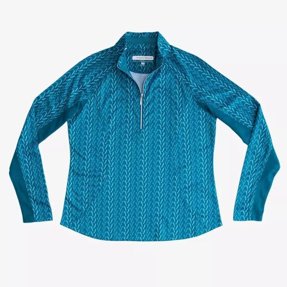 NWOT Pebble Beach Curve Geo Dry Luxe Performance Quarter Zip Rash Guard XS - Picture 1 of 7